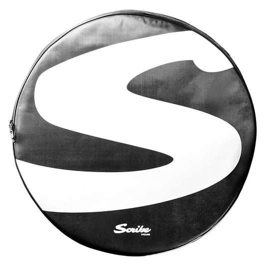 Scribe Padded Double Wheel Bag – black travel bag with large Scribe logo for 700c wheels.