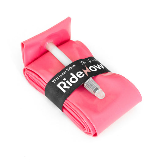 RideNow lightweight pink inner tube — high-performance bicycle tube for improved ride quality.